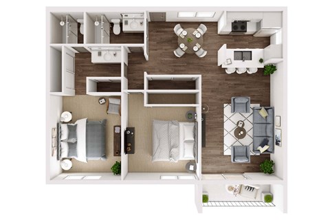 a1 floor plan  1 bedroom with 2 baths  129